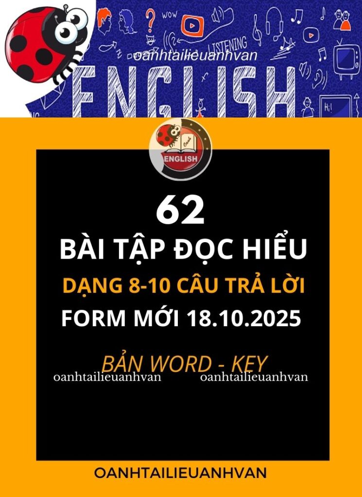 62 Bài Tập Đọc Hiểu